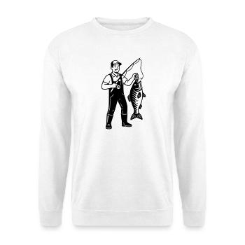 Angler Big Catch Fish Pride Vector - Unisex Sweatshirt - white - Front
