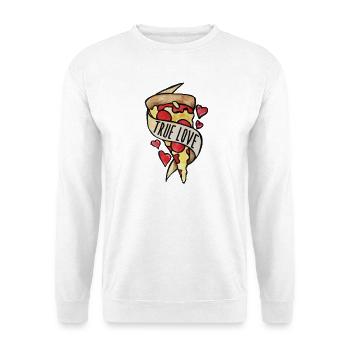 Wahre Liebe Pizzaherzen - Unisex Pullover - Weiß - Vorne