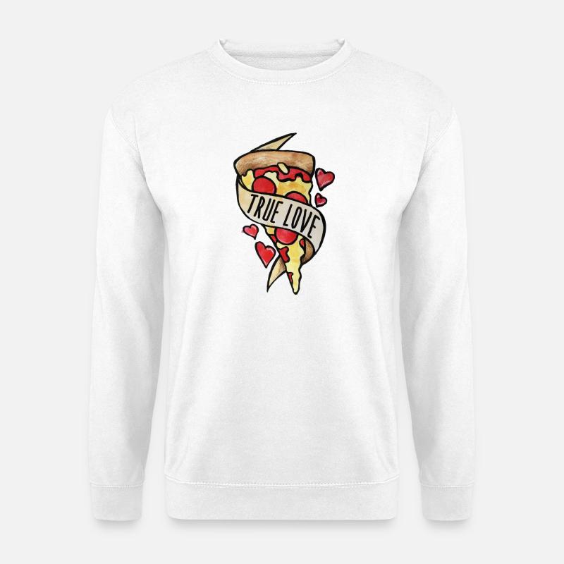 Wahre Liebe Pizzaherzen - Unisex Pullover - Weiß