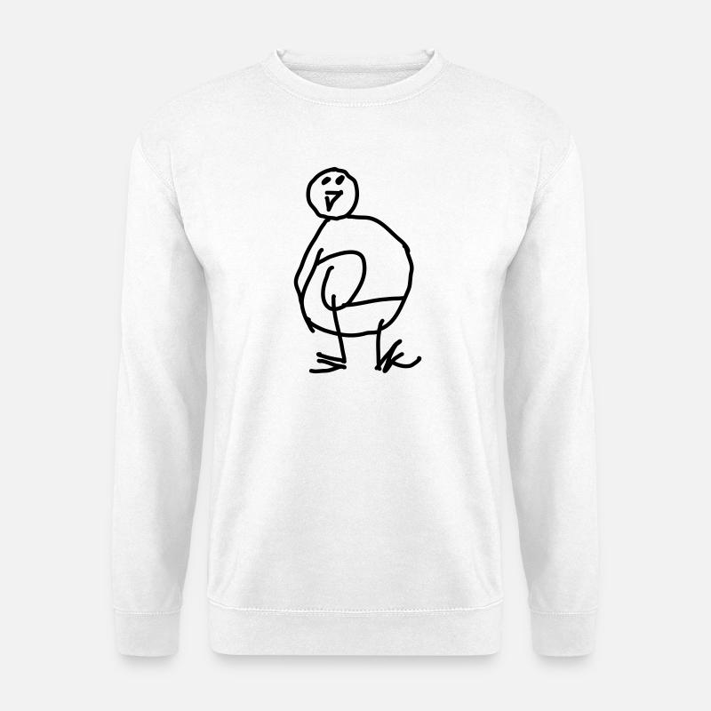 Kritzel Pinguin - Unisex Pullover - Weiß