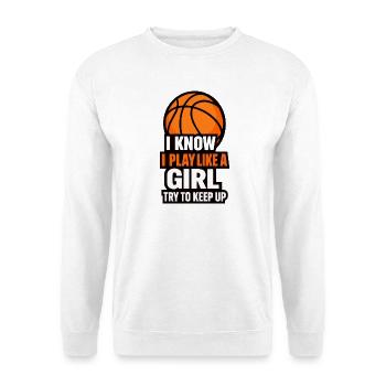 I Know I Play Like A Girl Basketball - Unisex Sweatshirt - white - Front