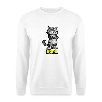 Nope. – Grumpy Katze (Chef Vibes) - Unisex Pullover - Weiß - Vorne