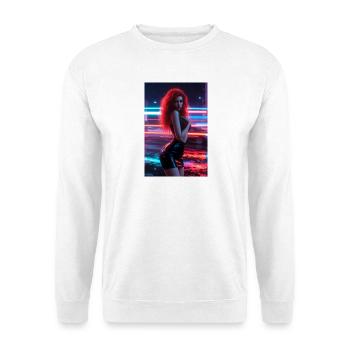 Neonrote Femme in Glanz - Unisex Pullover - Weiß - Vorne