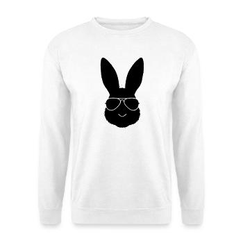 Rabbit Sunglasses Cool Outline - Unisex Sweatshirt - white - Front