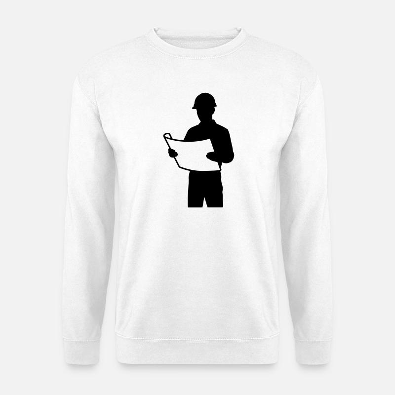 T-shirt Architecte - Engineer Blueprint Design - Sweat-shirt Unisexe - blanc