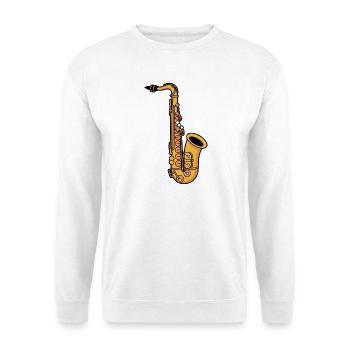 Saxophon - Unisex Pullover - Weiß - Vorne
