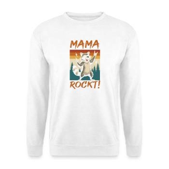Waschbär Mutter Coole Rocker Mama - Unisex Pullover - Weiß - Vorne