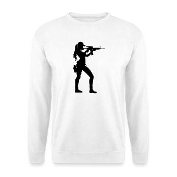 Femme Soldat - Sweat-shirt Unisexe - blanc - Devant