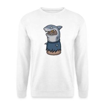 Sharkov – Zeichentrick-Daumenfigur - Unisex Pullover - Weiß - Vorne