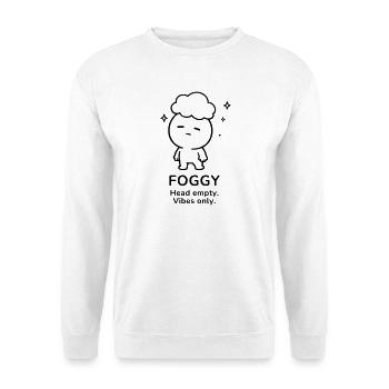 Foggy – Head Empty | Cozy Brain Fog Mood - Unisex Pullover - Weiß - Vorne