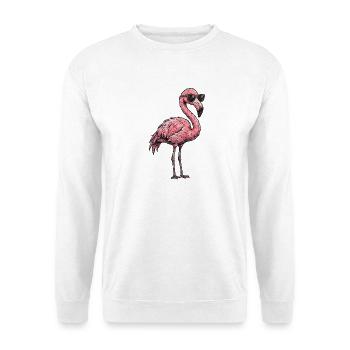 Cooler Flamingo - Unisex Pullover - Weiß - Vorne