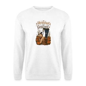 Kürbisfeld-Spaziergang - Unisex Pullover - Weiß - Vorne