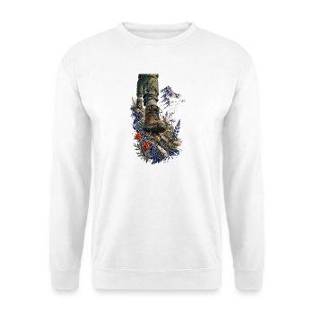 Adventure Boot and Wildflowers - Unisex Sweatshirt - white - Front