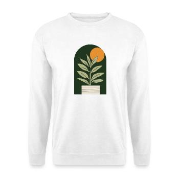 Sun plant in dark green - Unisex Sweatshirt - white - Front