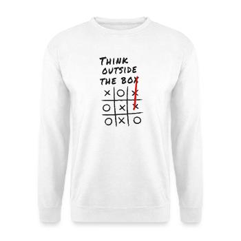 Think Outside the Box – Creative Tic-Tac-Toe - Unisex Sweatshirt - white - Front