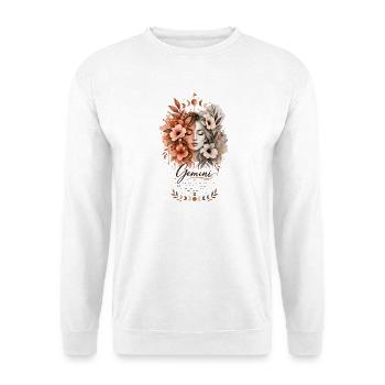 Zwillinge Tierkreis Terrakotta Botanische Astrologie - Unisex Pullover - Weiß - Vorne - Alina (178cm) & Michal (187cm)