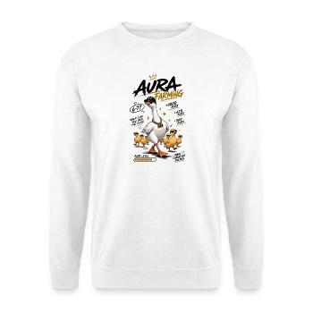Aura-Farming Goose_6-7 Hauptcharakter - Unisex Pullover - Weiß - Vorne - Alina (178cm) & Michal (187cm)