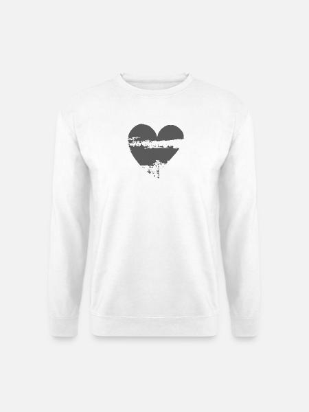 Zerfetztes Herz in rauer Textur - Unisex Pullover - Weiß