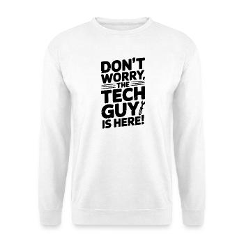 Keine Sorge, der Techniker ist hier - Unisex Pullover - Weiß - Vorne - Alina (178cm) & Michal (187cm)