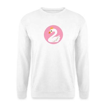 Schwan rosa 2 - Unisex Pullover - Weiß - Vorne - Alina (178cm) & Michal (187cm)