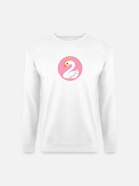 Schwan rosa 2 - Unisex Pullover - Weiß