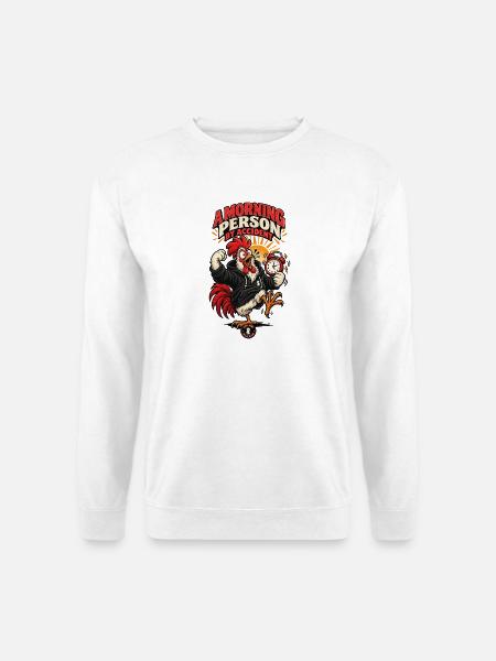 RobVibe Wild Club – Unbeabsichtigter Morgenhahn - Unisex Pullover - Weiß