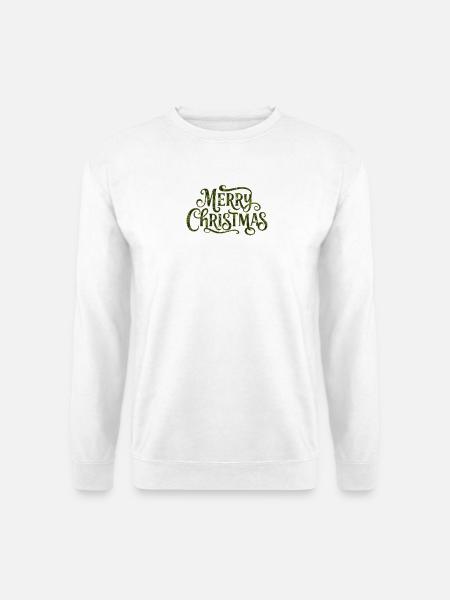 Grüne Vintage Weihnachtsbotschaft - Unisex Pullover - Weiß