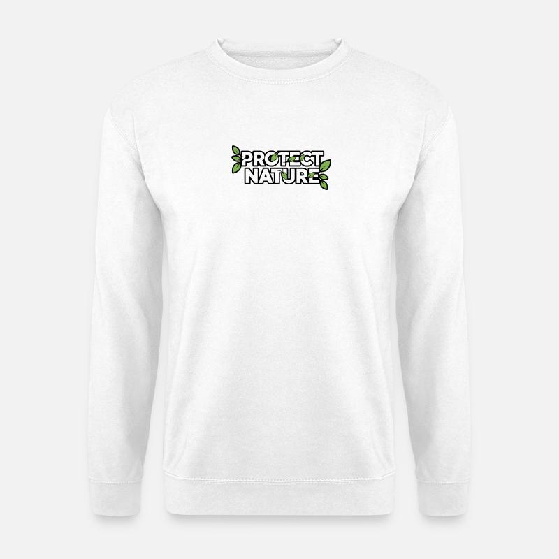 Schutz der Natur Blattlogo - Unisex Pullover - Weiß