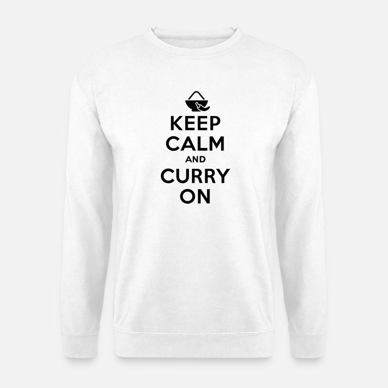 Keep calm and curry on - Sweat-shirt Unisexe - blanc