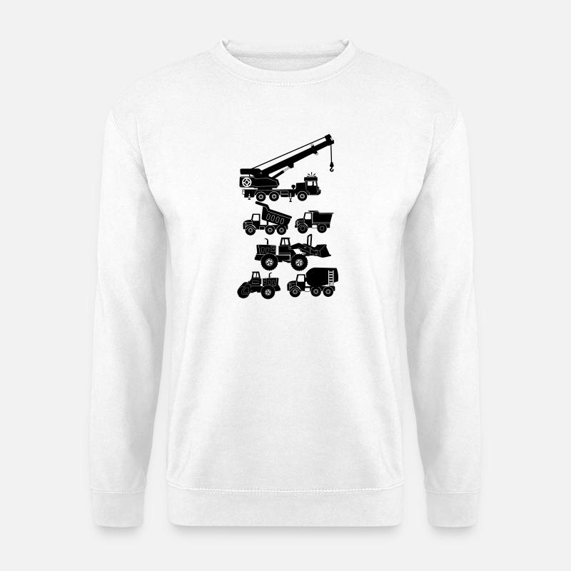 Road and construction vehicles - Unisex Sweatshirt - white
