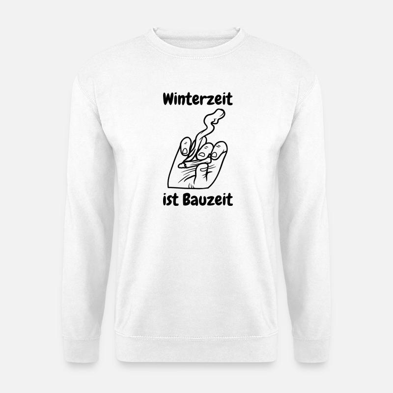 Winterzeit ist Bauzeit - Unisex Pullover - Weiß