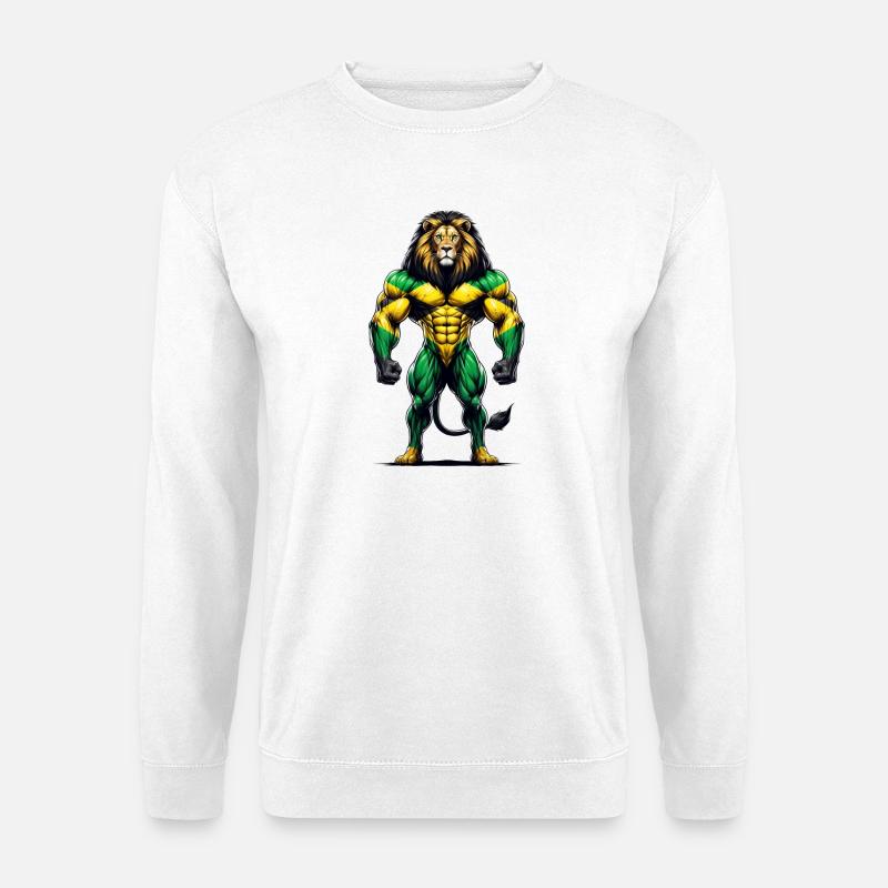Jamaika Löwen Flagge - Unisex Pullover - Weiß