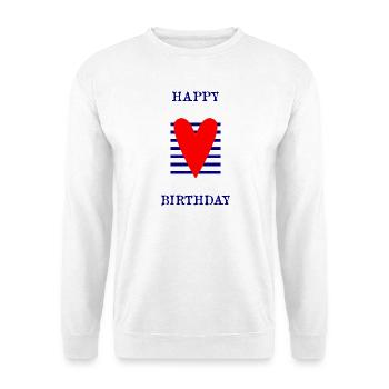 ALLES GUTE ZUM GEBURTSTAG. ALLES GUTE ZUM GEBURTSTAG. JAHRESTAG. - Unisex Pullover - Weiß - Vorne