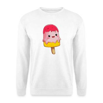Erdbeereis Gelati Wassereis Eislutscher Eissalon - Unisex Pullover - Weiß - Vorne