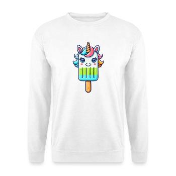 Ein Eis am Stil in Form eines bunten Einhorns - Unisex Pullover - Weiß - Vorne
