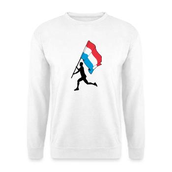 Drapeau Luxembourg homme en course - Sweat-shirt Unisexe - blanc - Devant