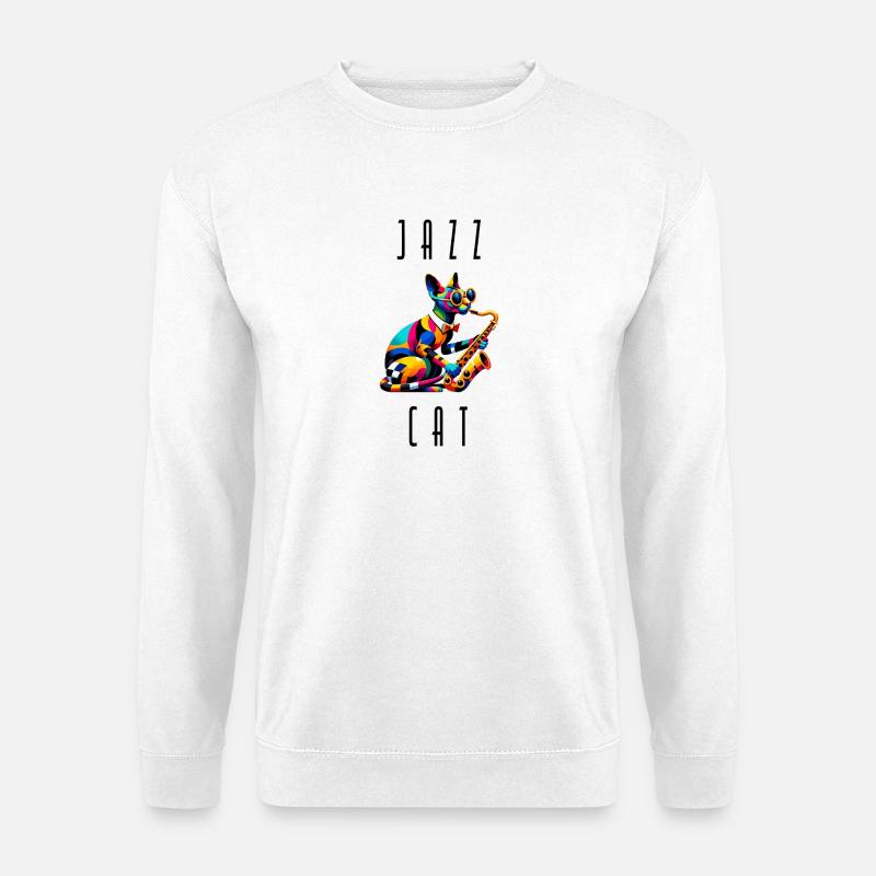 Jazz Sfinks Katze - Unisex Pullover - Weiß