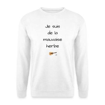 Georges Brassens la mauvaise herbe - Sweat-shirt Unisexe - blanc - Devant