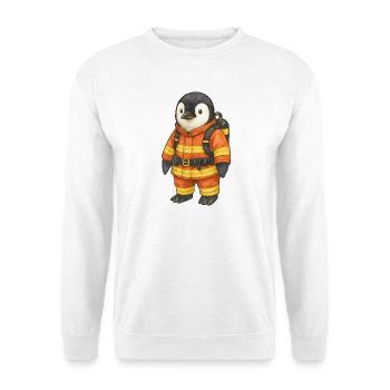 Mignon pingouin pompier héros de la sécurité - Sweat-shirt Unisexe - blanc - Devant