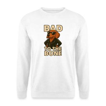 Dackel in Lederjacke - Unisex Pullover - Weiß - Vorne