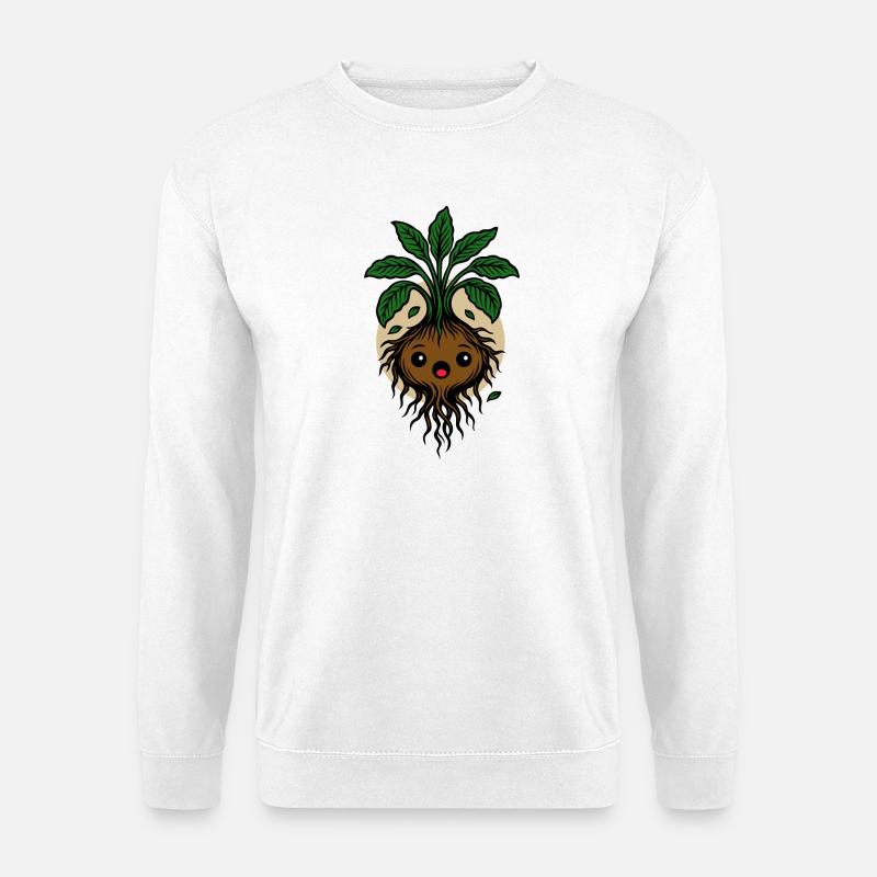 Alraune Wurzel Pflanze süßes Halloween Motiv - Unisex Pullover - Weiß