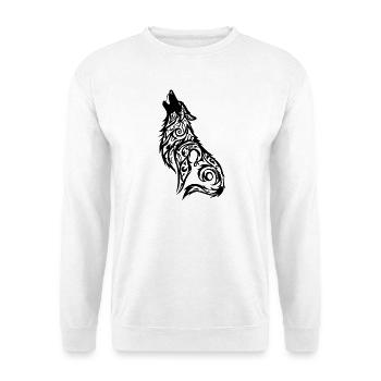 Wolf Tribal Tattoo - Unisex Sweatshirt - white - Front