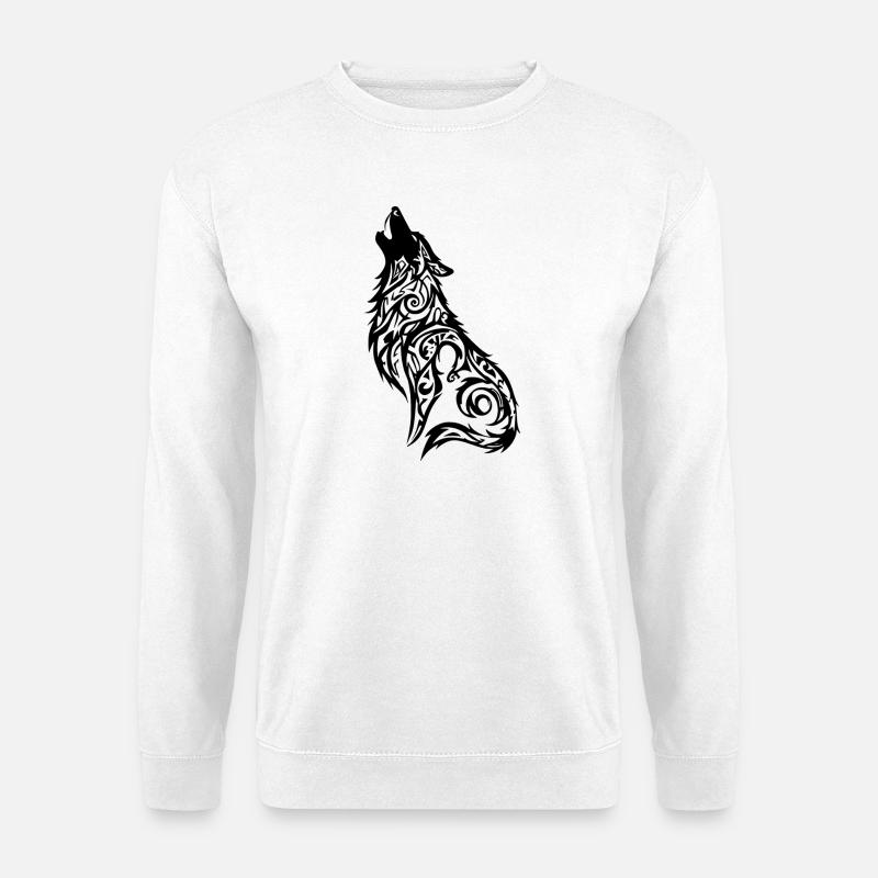 Wolf Tribal Tattoo - Unisex Pullover - Weiß