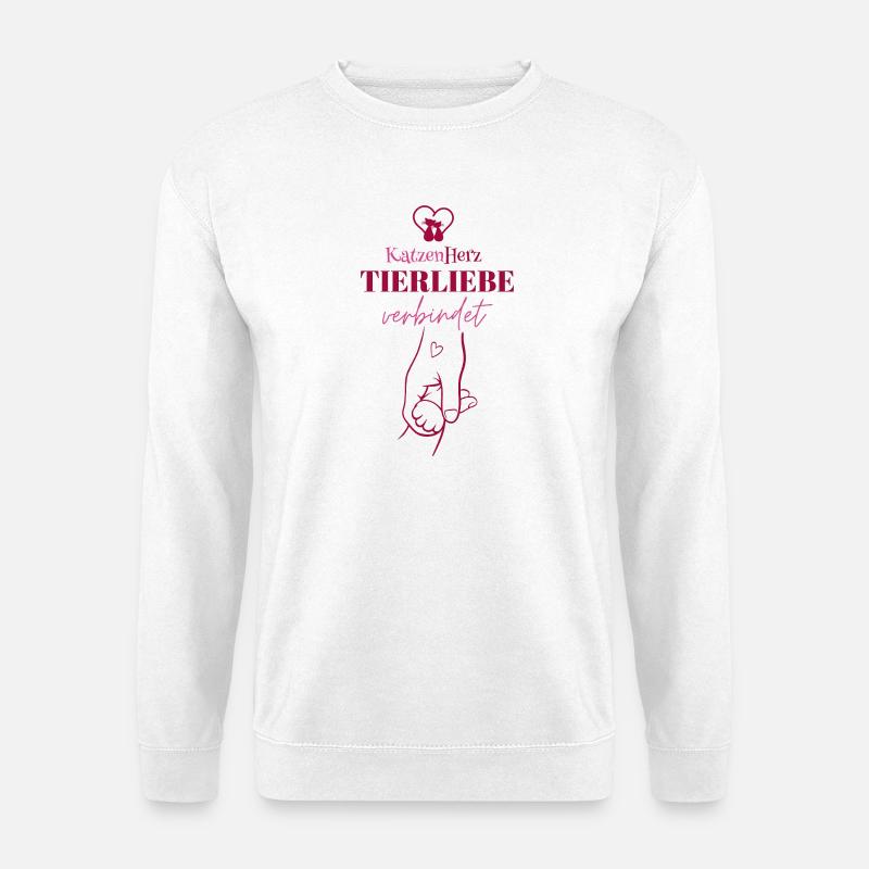 KatzenHerz verbindet Tierliebe - Unisex Pullover - Weiß