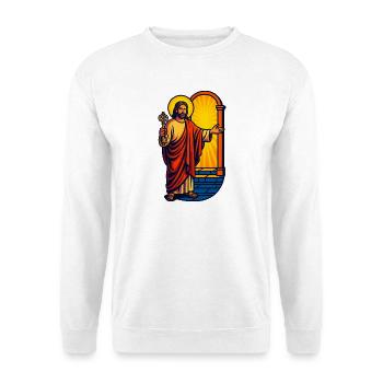 Risen Christ with Key, Jesus Art  - Unisex Sweatshirt - white - Front