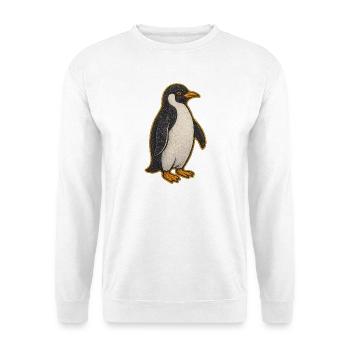 Glitzernder Pinguin Sticker - Unisex Pullover - Weiß - Vorne