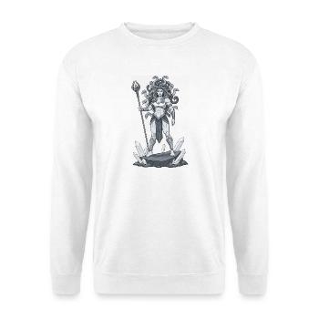 Medusa-Kriegerin mit Schlangenkopf - Unisex Pullover - Weiß - Vorne