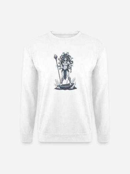 Medusa Warrior with Snake's Head - Unisex Sweatshirt - white