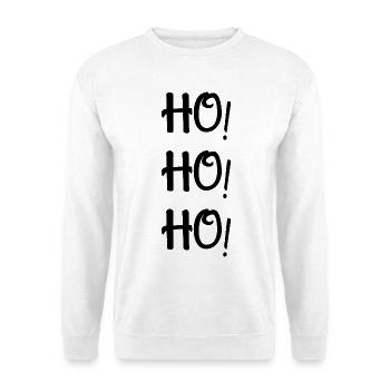 Ho Ho Ho Funny Ugly Christmas Sweater Xmas Shirt - Unisex Pullover - Weiß - Vorne