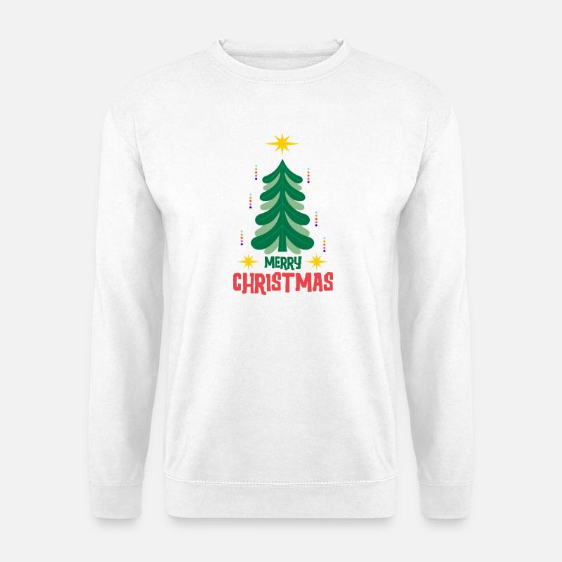 Weihnachtsbaum und dekorationen - Unisex Pullover - Weiß